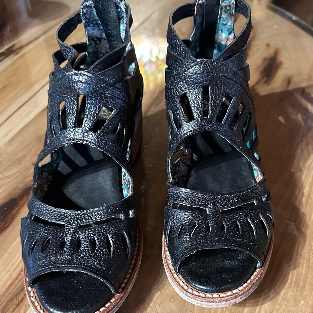 Black Strappy Women's Sandals Free Bird by Steven Ponce